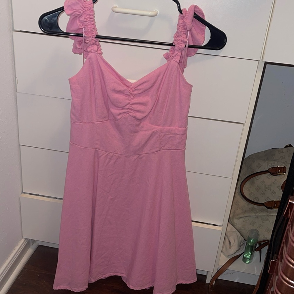 Francesca's Collections Pink Midi Dress